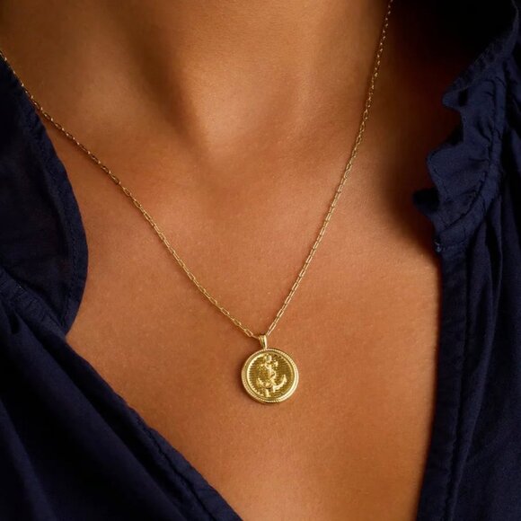 Gorjana Anchor Coin Necklace - Picture 1 of 3